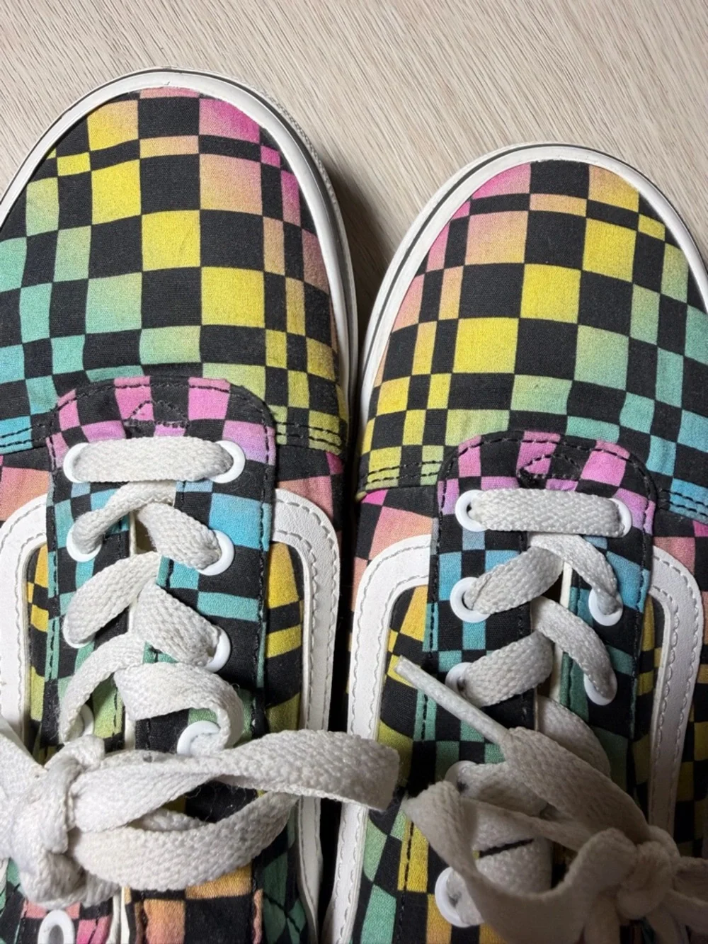 🧡| Vans Checkerboard Rainbow Slip-On Style Sneakers - Multicolor - Picture 4 of 6